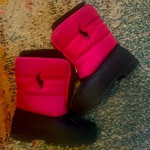 Super Cute pink and black POLO boots.